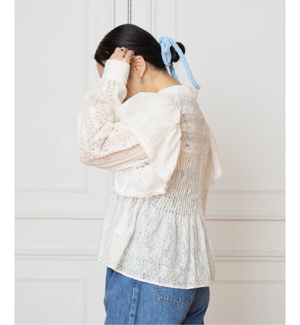 IENA LA BOUCLE「IENA LA BOUCLE レースオンレースブラウス」|シャツ・ブラウス|