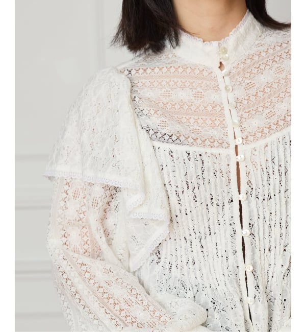 IENA LA BOUCLE「IENA LA BOUCLE レースオンレースブラウス」|シャツ・ブラウス|