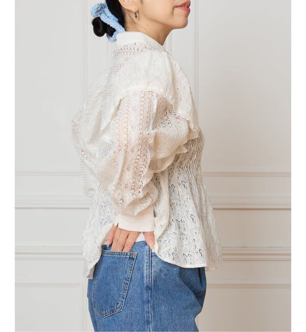 IENA LA BOUCLE「IENA LA BOUCLE レースオンレースブラウス」|シャツ・ブラウス|