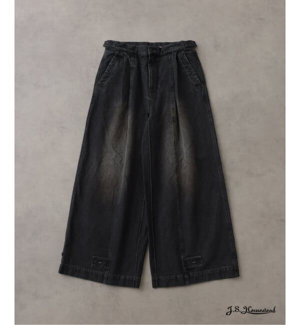 J.S.Homestead「J.S.Homestead / デニム キュロット パンツ」|デニム|ブラック A