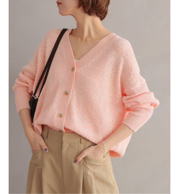 JOURNAL STANDARD relume「［26SS新作］テープヤーンニュアンスVカーディガン」|カーディガン|ピンク