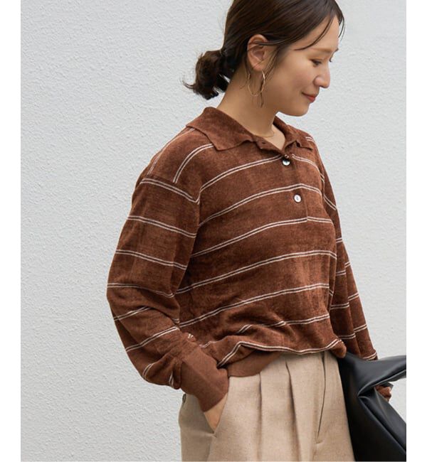 JOURNAL STANDARD「《追加2》ベロアニットロングスリーブポロシャツ」|ニット・セーター|