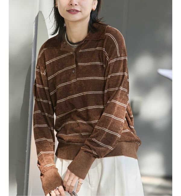 JOURNAL STANDARD「《追加2》ベロアニットロングスリーブポロシャツ」|ニット・セーター|
