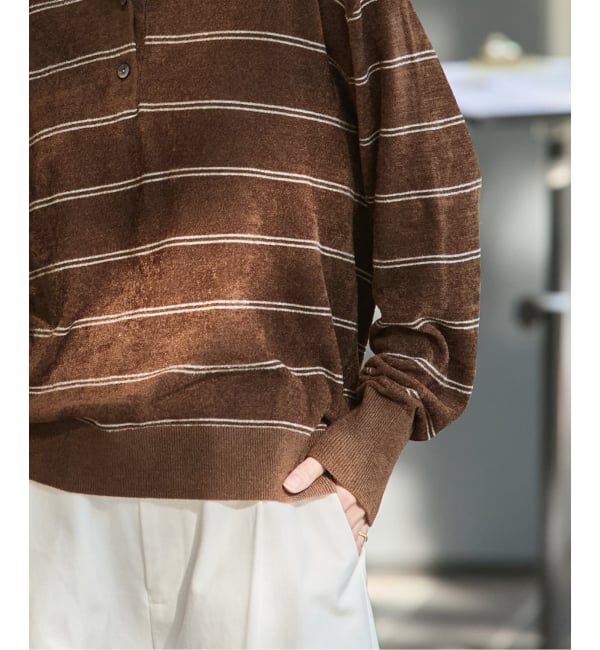 JOURNAL STANDARD「《追加2》ベロアニットロングスリーブポロシャツ」|ニット・セーター|