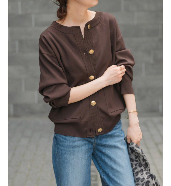 Spick and Span「《WEB限定 / 追加》ウォッシャブルクルーネックカーディガン」|カーディガン|