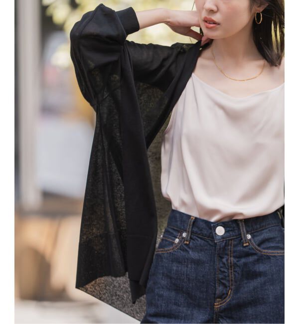 NOBLE「《WEB限定追加》【洗える】18Gシアー オーバーサイズカーディガン2」|カーディガン|