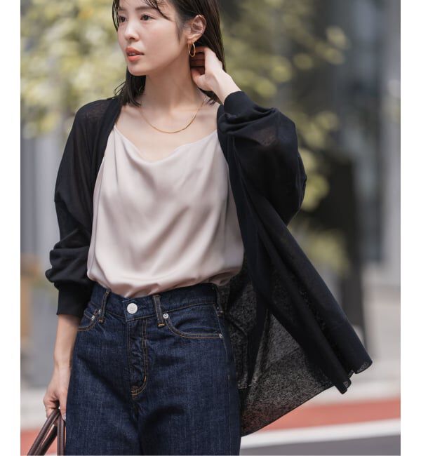 NOBLE「《WEB限定追加》【洗える】18Gシアー オーバーサイズカーディガン2」|カーディガン|