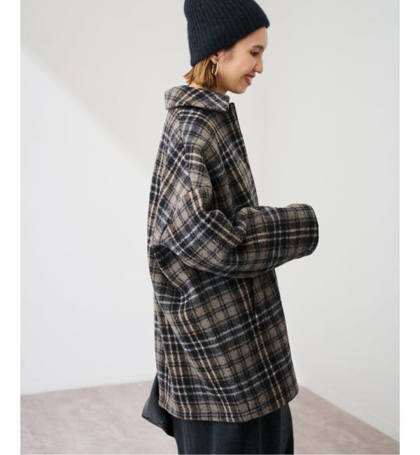 FRAMeWORK「PRIMAチェックコート」|ステンカラーコート|