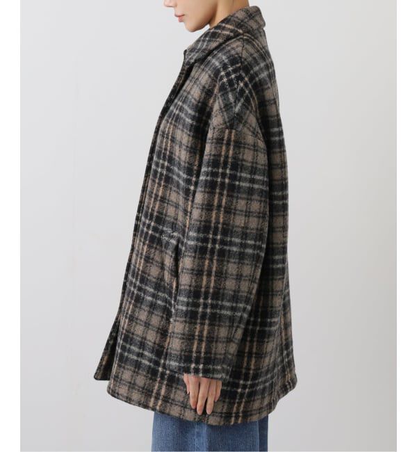 FRAMeWORK「PRIMAチェックコート」|ステンカラーコート|