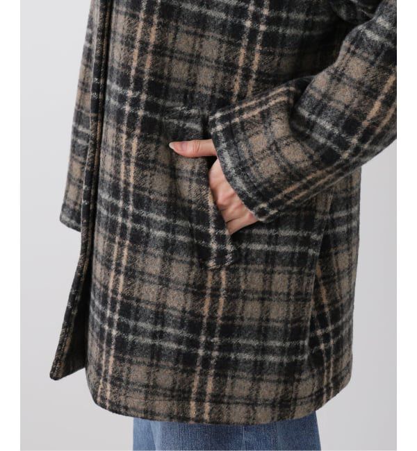 FRAMeWORK「PRIMAチェックコート」|ステンカラーコート|