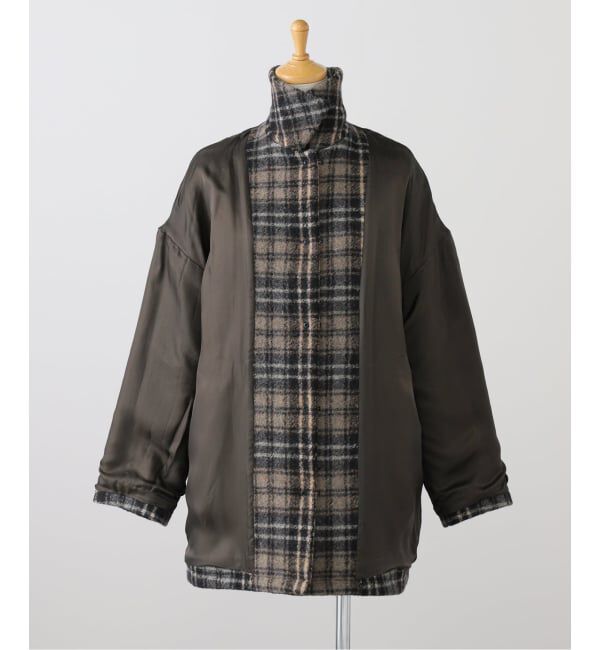 FRAMeWORK「PRIMAチェックコート」|ステンカラーコート|