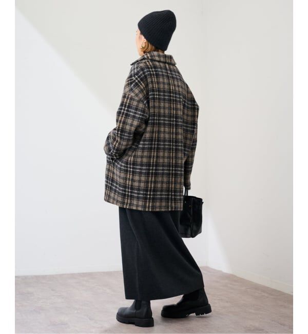 FRAMeWORK「PRIMAチェックコート」|ステンカラーコート|