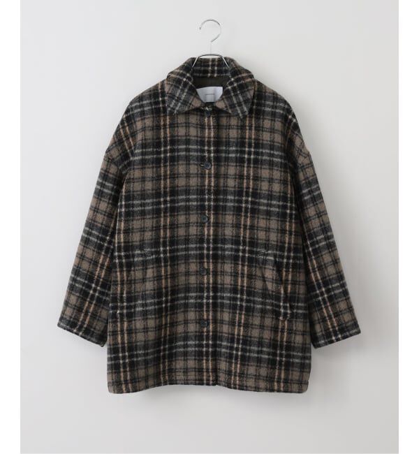 FRAMeWORK「PRIMAチェックコート」|ステンカラーコート|