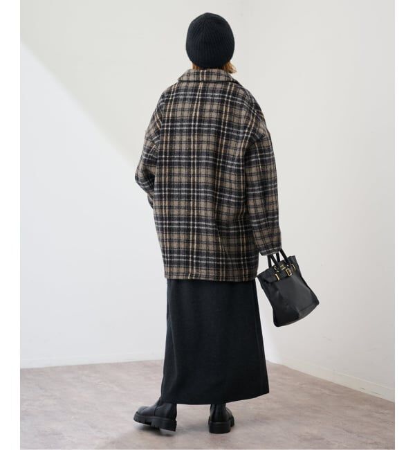 FRAMeWORK「PRIMAチェックコート」|ステンカラーコート|