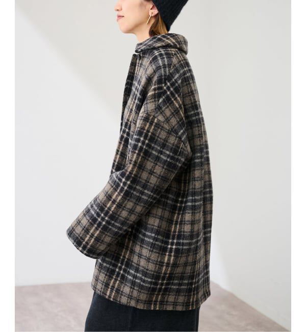 FRAMeWORK「PRIMAチェックコート」|ステンカラーコート|