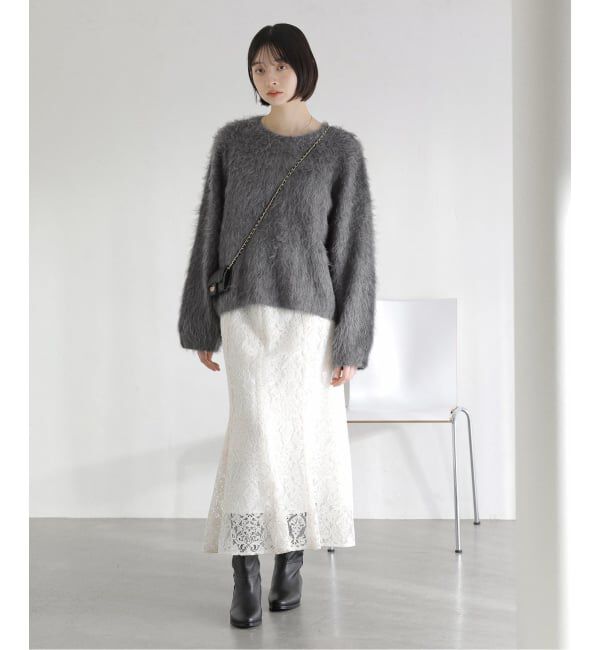 「ウール混クルーネックプルオーバー」|ニット・セーター|