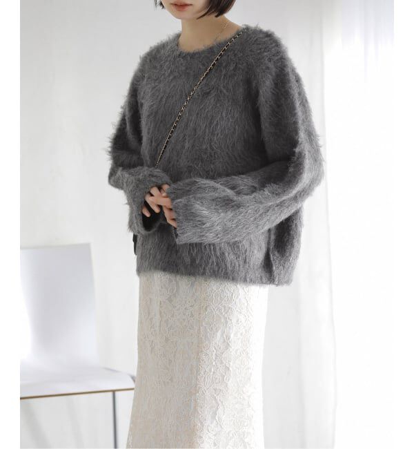  「ウール混クルーネックプルオーバー」|ニット・セーター|