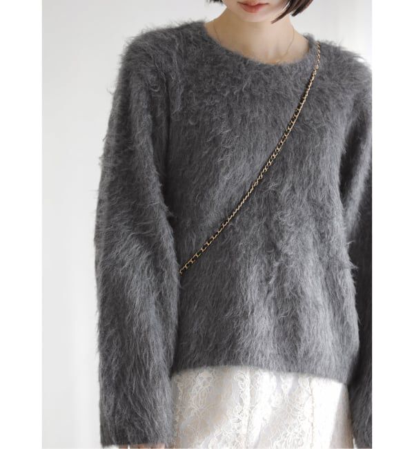  「ウール混クルーネックプルオーバー」|ニット・セーター|