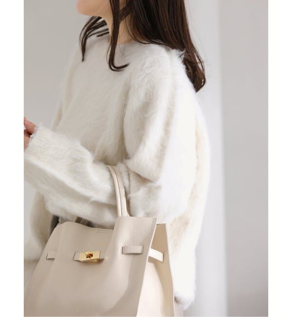  「ウール混クルーネックプルオーバー」|ニット・セーター|ホワイト