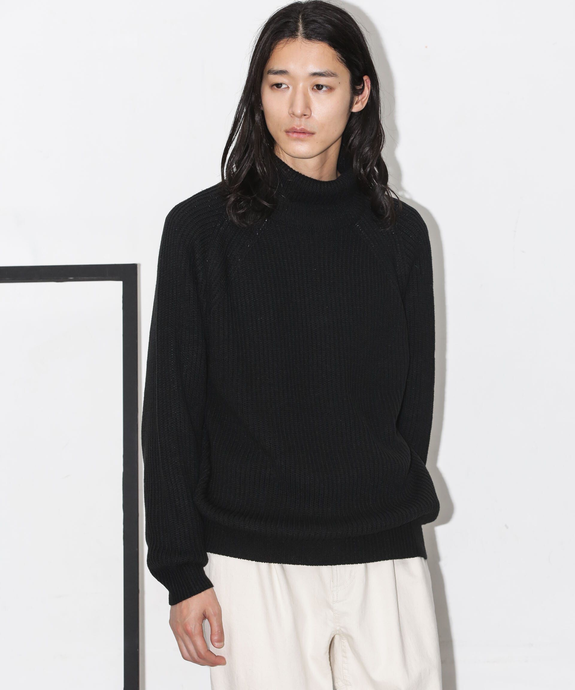 nano･universe「ベーシック畦編みタートルニット」|ニット・セーター|