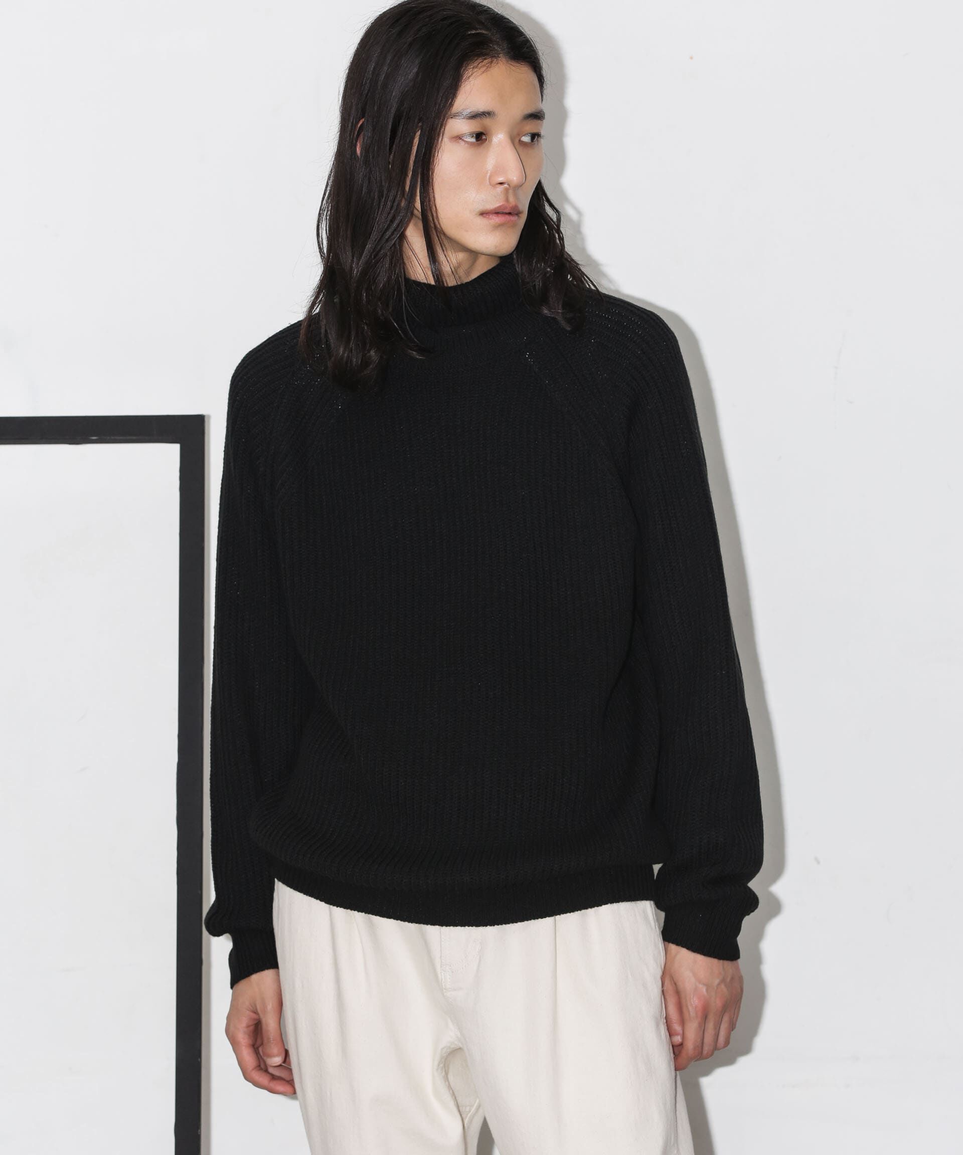 nano･universe「ベーシック畦編みタートルニット」|ニット・セーター|