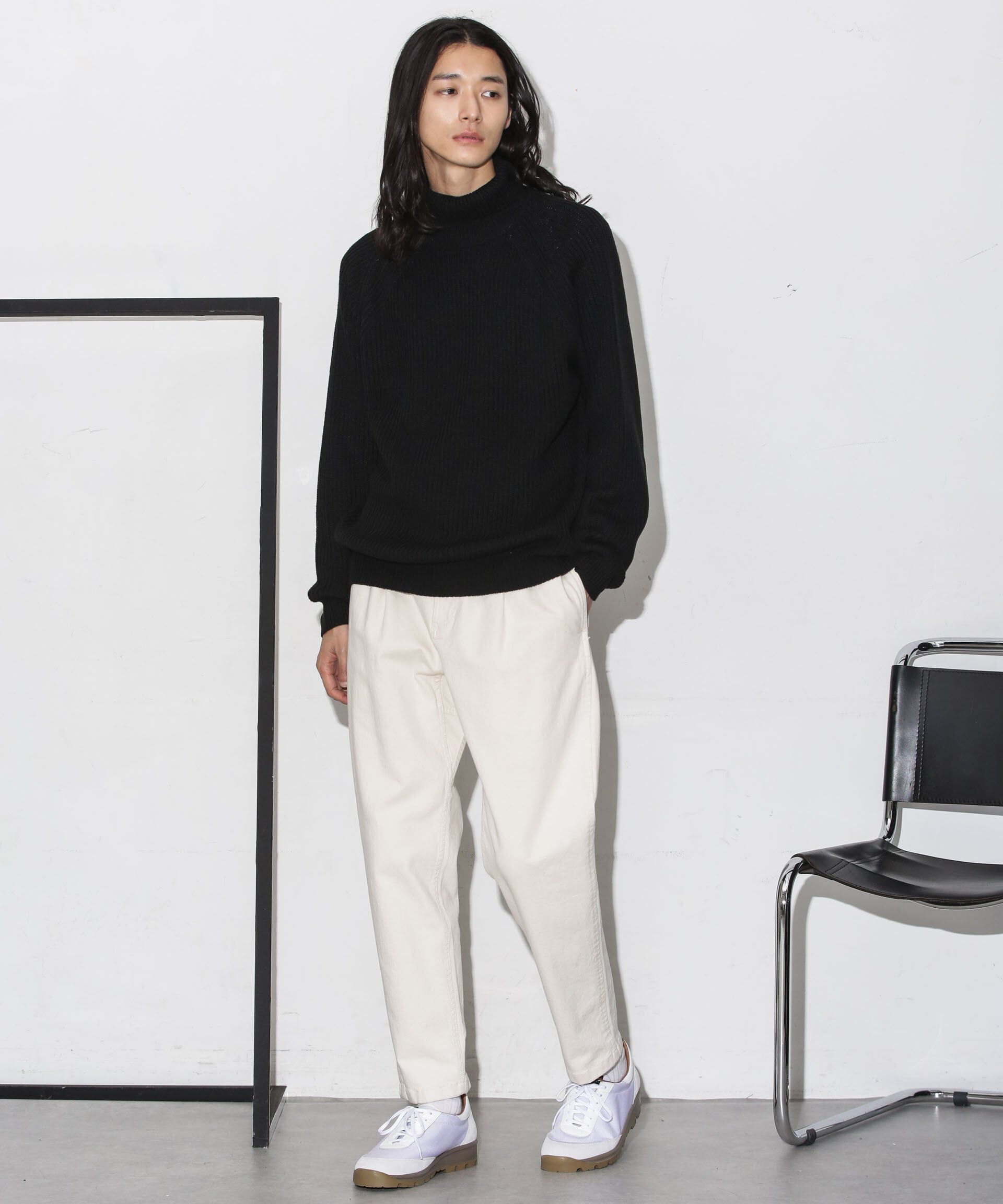 nano･universe「ベーシック畦編みタートルニット」|ニット・セーター|