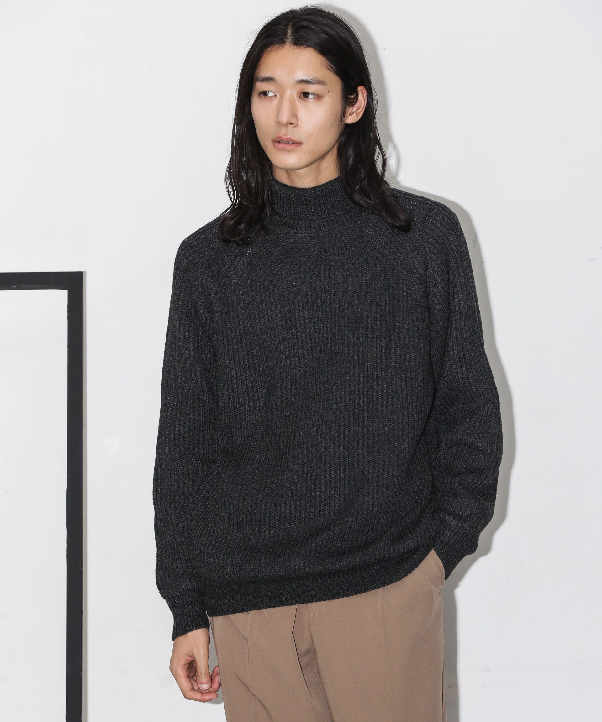 nano･universe「ベーシック畦編みタートルニット」|ニット・セーター|