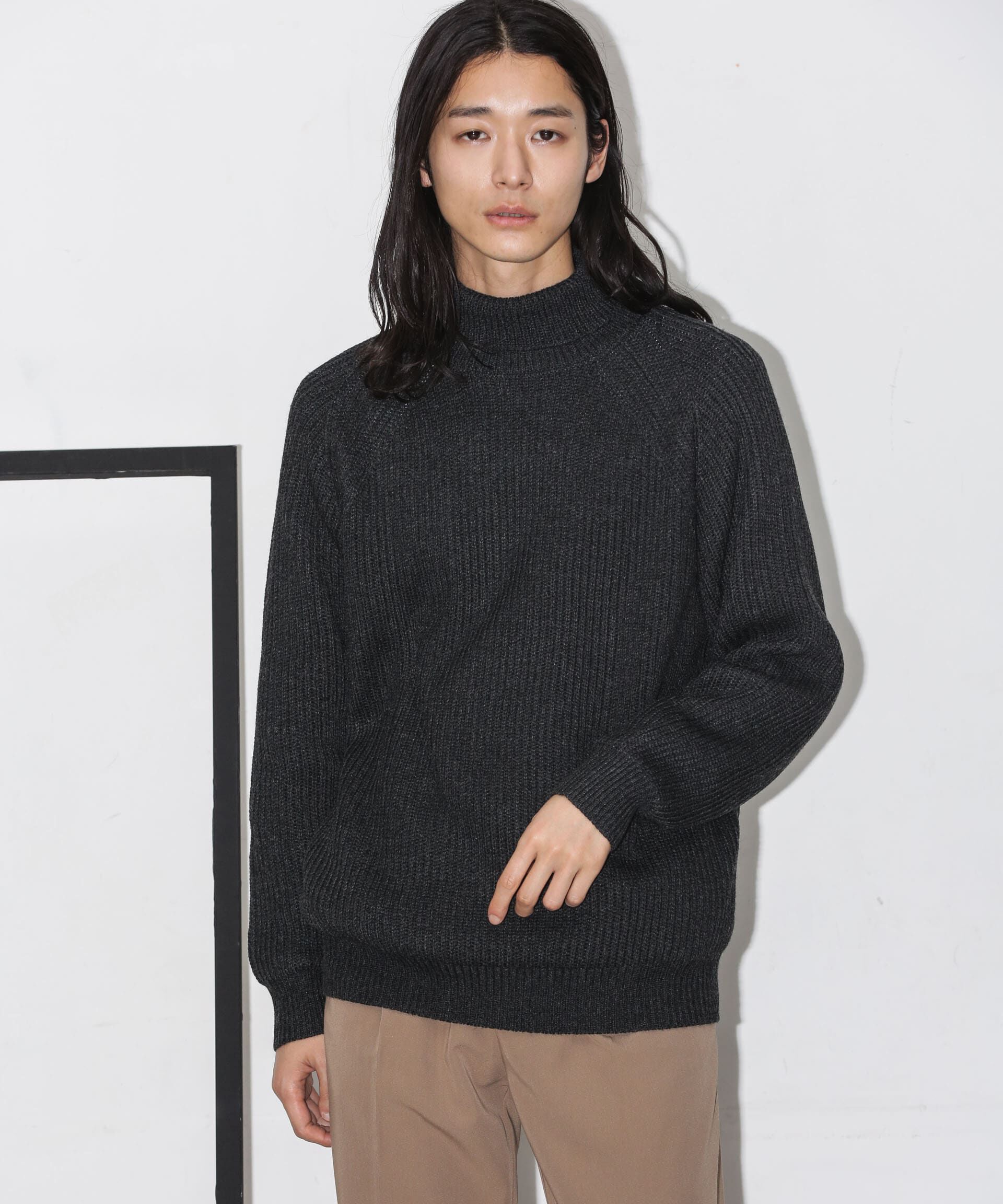 nano･universe「ベーシック畦編みタートルニット」|ニット・セーター|