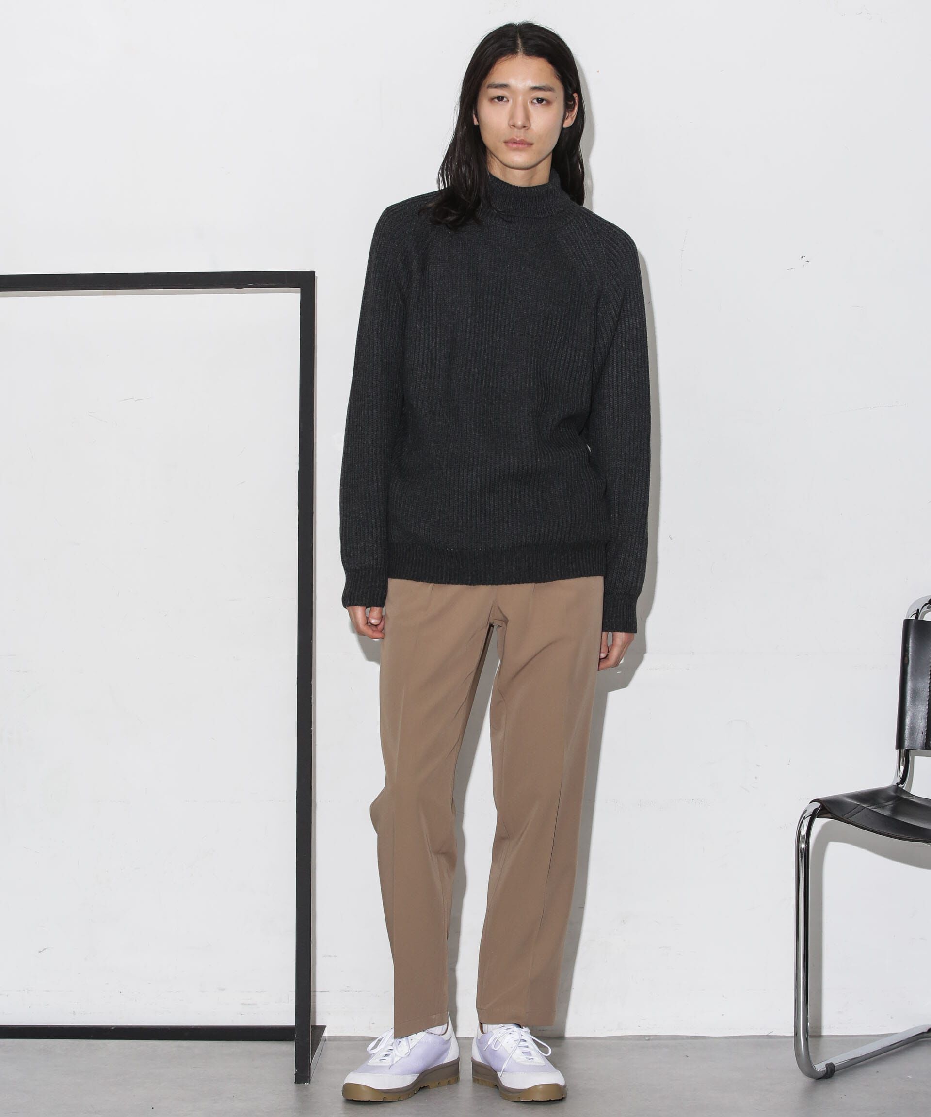 nano･universe「ベーシック畦編みタートルニット」|ニット・セーター|