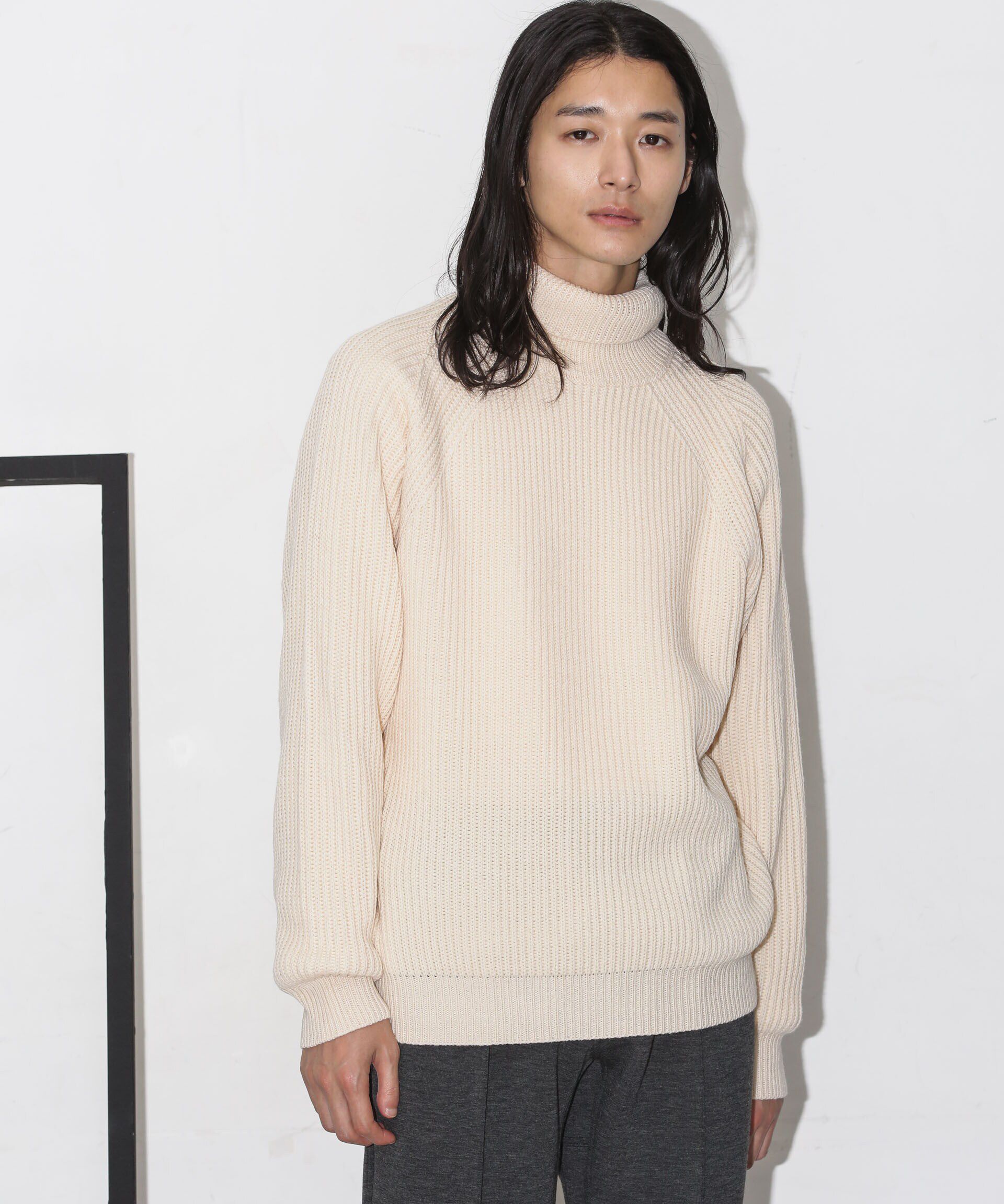 nano･universe「ベーシック畦編みタートルニット」|ニット・セーター|