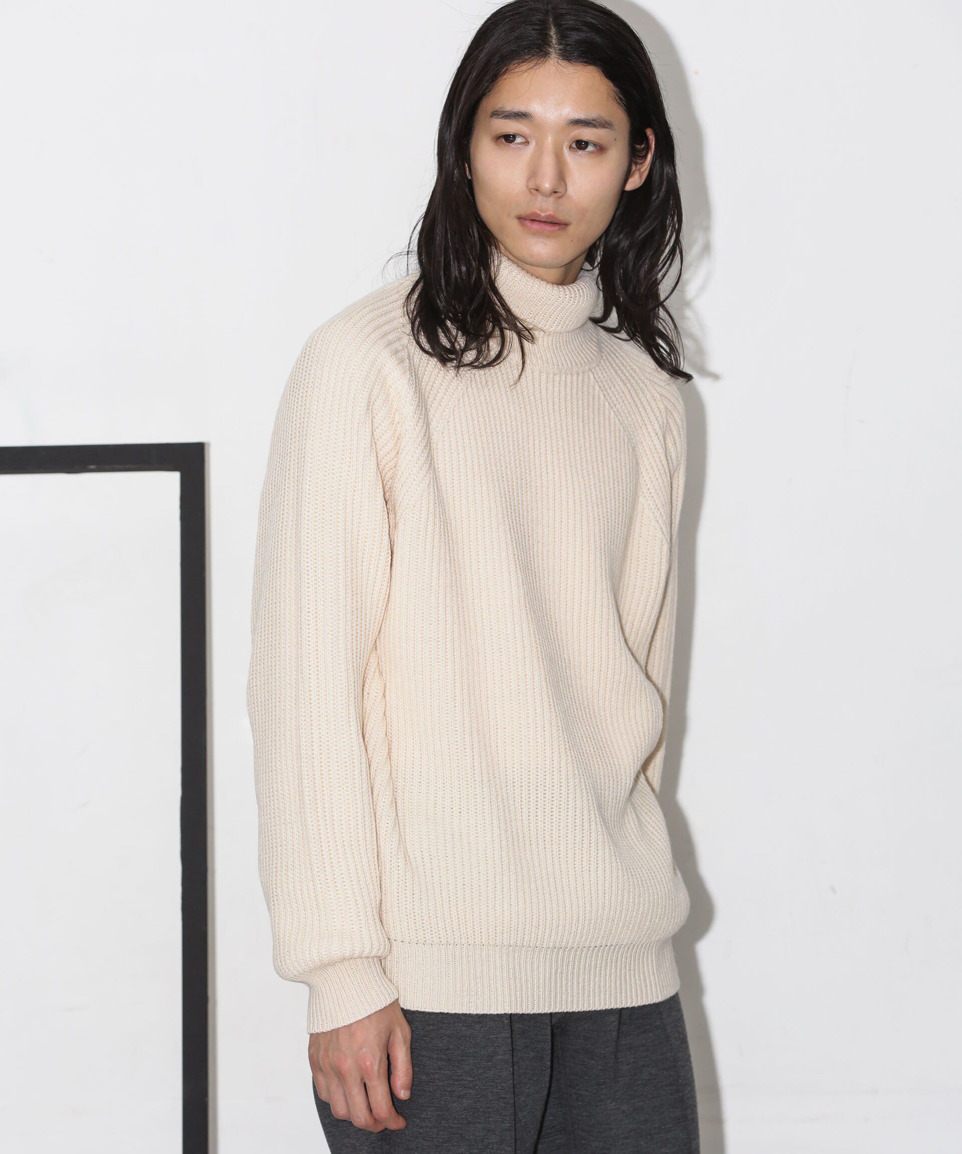 nano･universe「ベーシック畦編みタートルニット」|ニット・セーター|