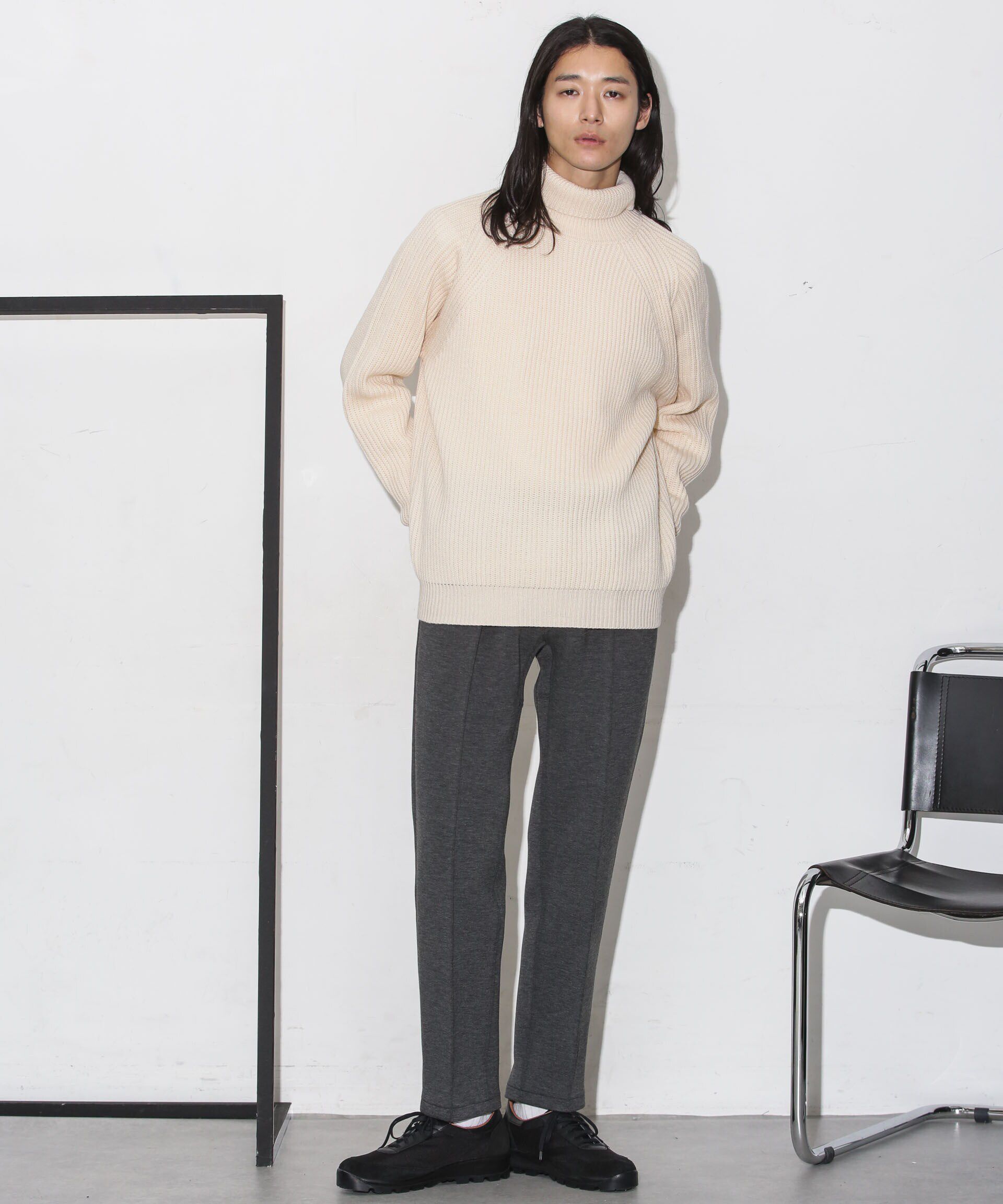 nano･universe「ベーシック畦編みタートルニット」|ニット・セーター|