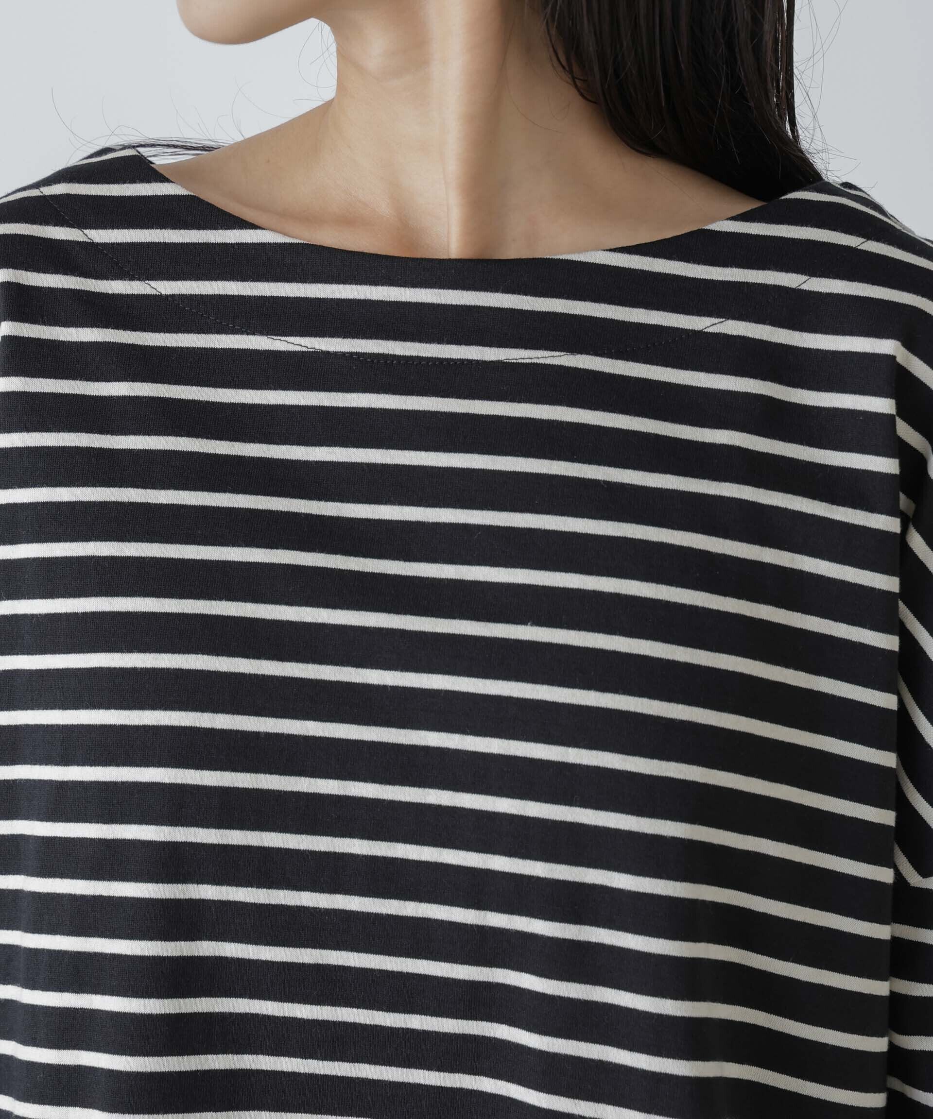 nano･universe「WEB限定/ボーダーワイドドロップトップス」|Tシャツ・カットソー|