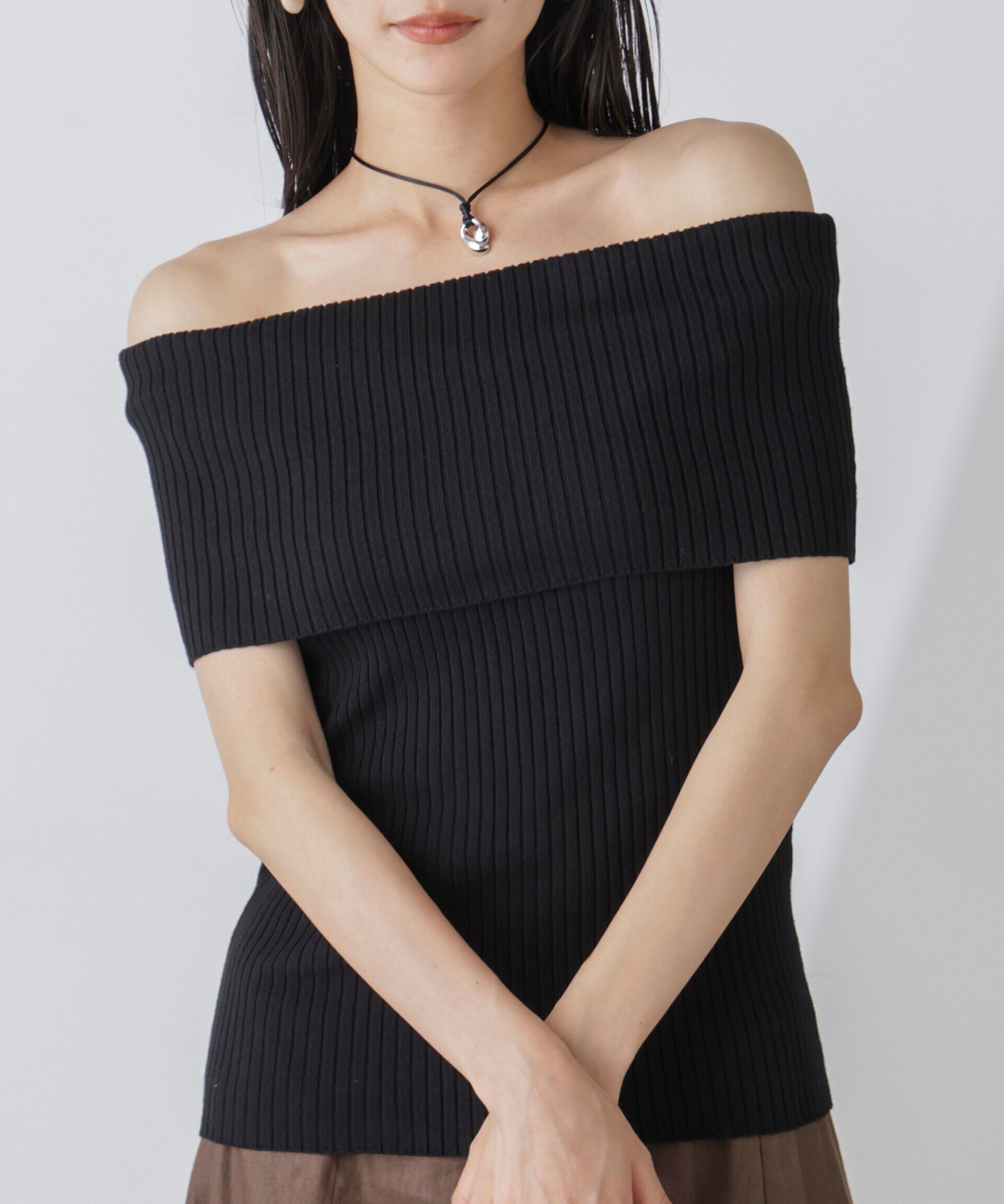 nano･universe「オフショルダーリブニットトップス」|ニット・セーター|