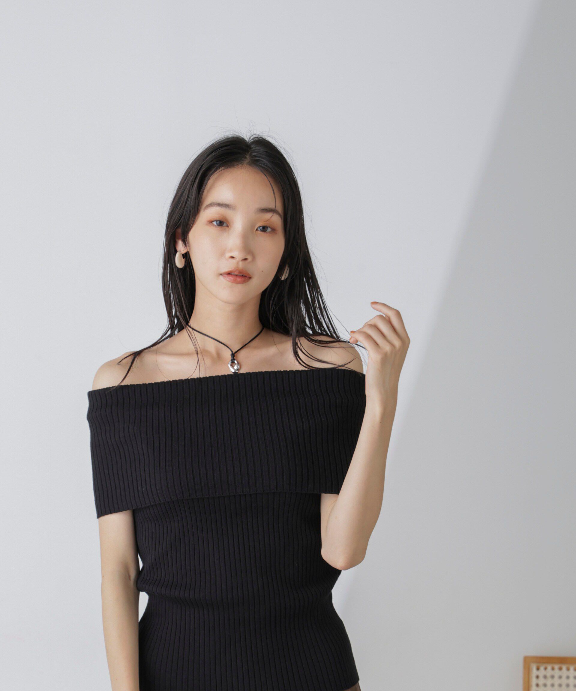 nano･universe「オフショルダーリブニットトップス」|ニット・セーター|