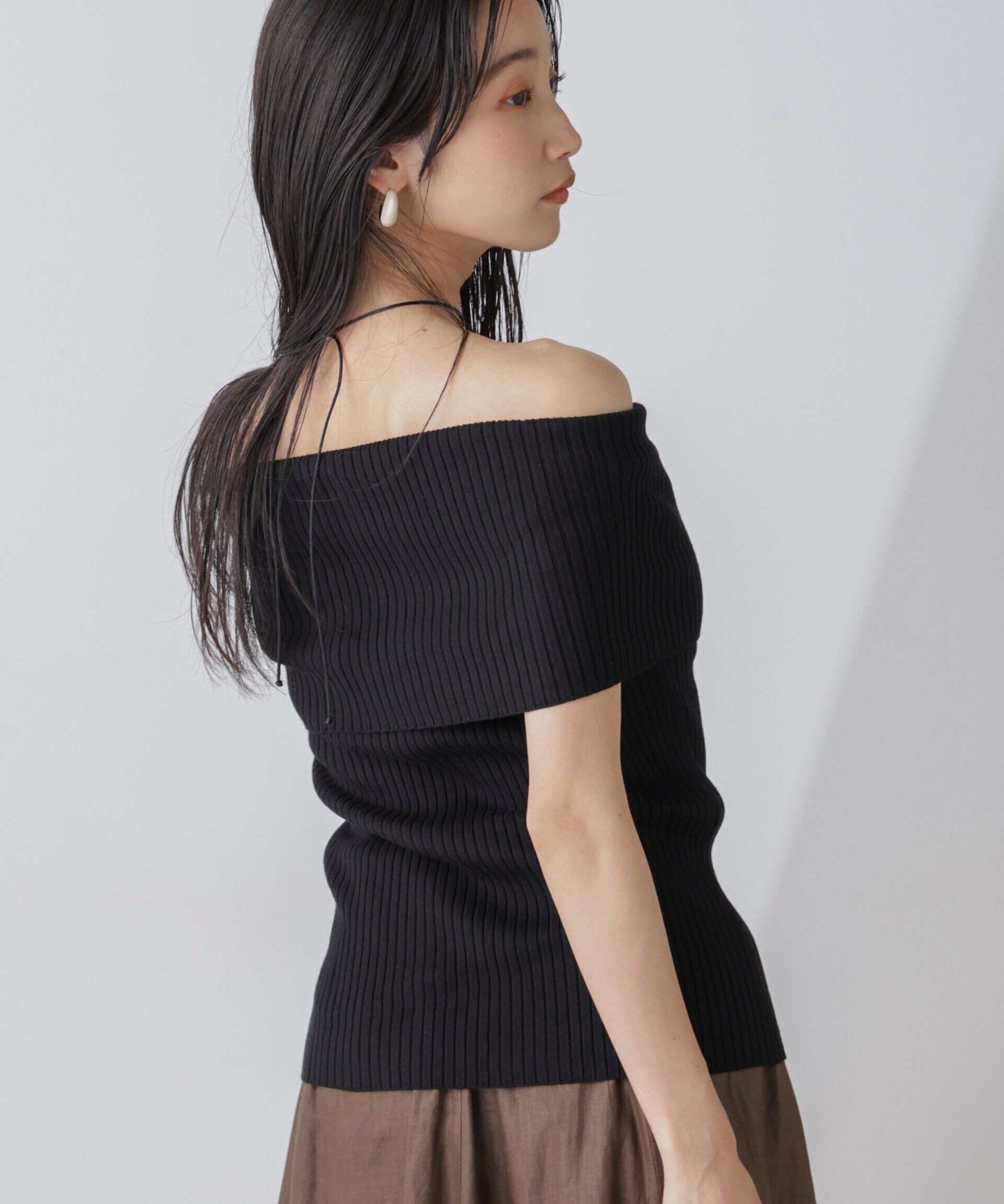 nano･universe「オフショルダーリブニットトップス」|ニット・セーター|