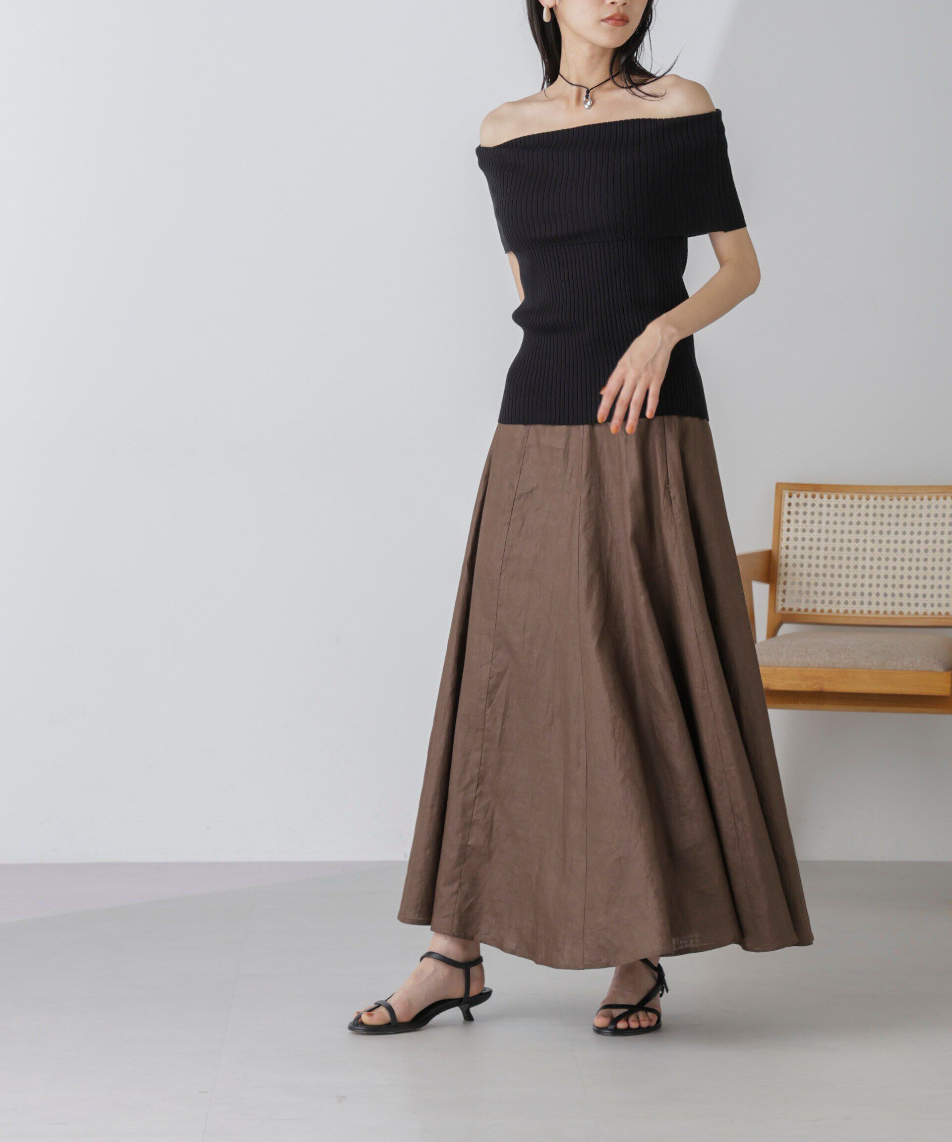 nano･universe「オフショルダーリブニットトップス」|ニット・セーター|