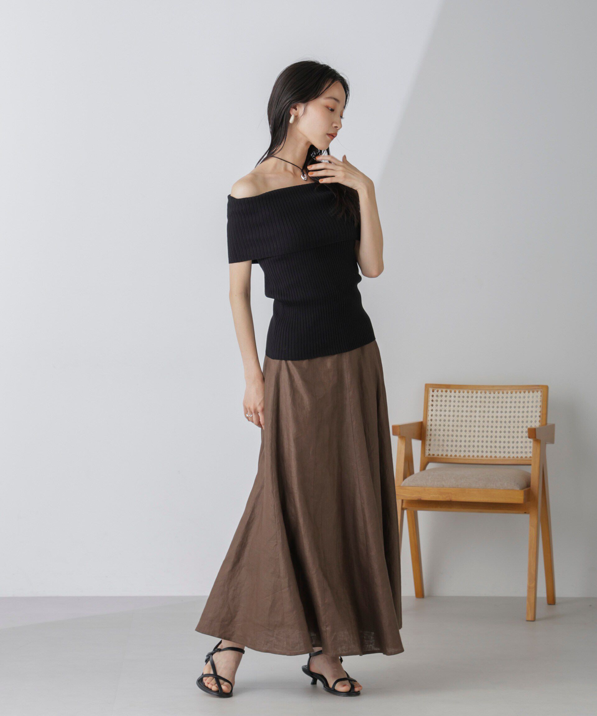 nano･universe「オフショルダーリブニットトップス」|ニット・セーター|