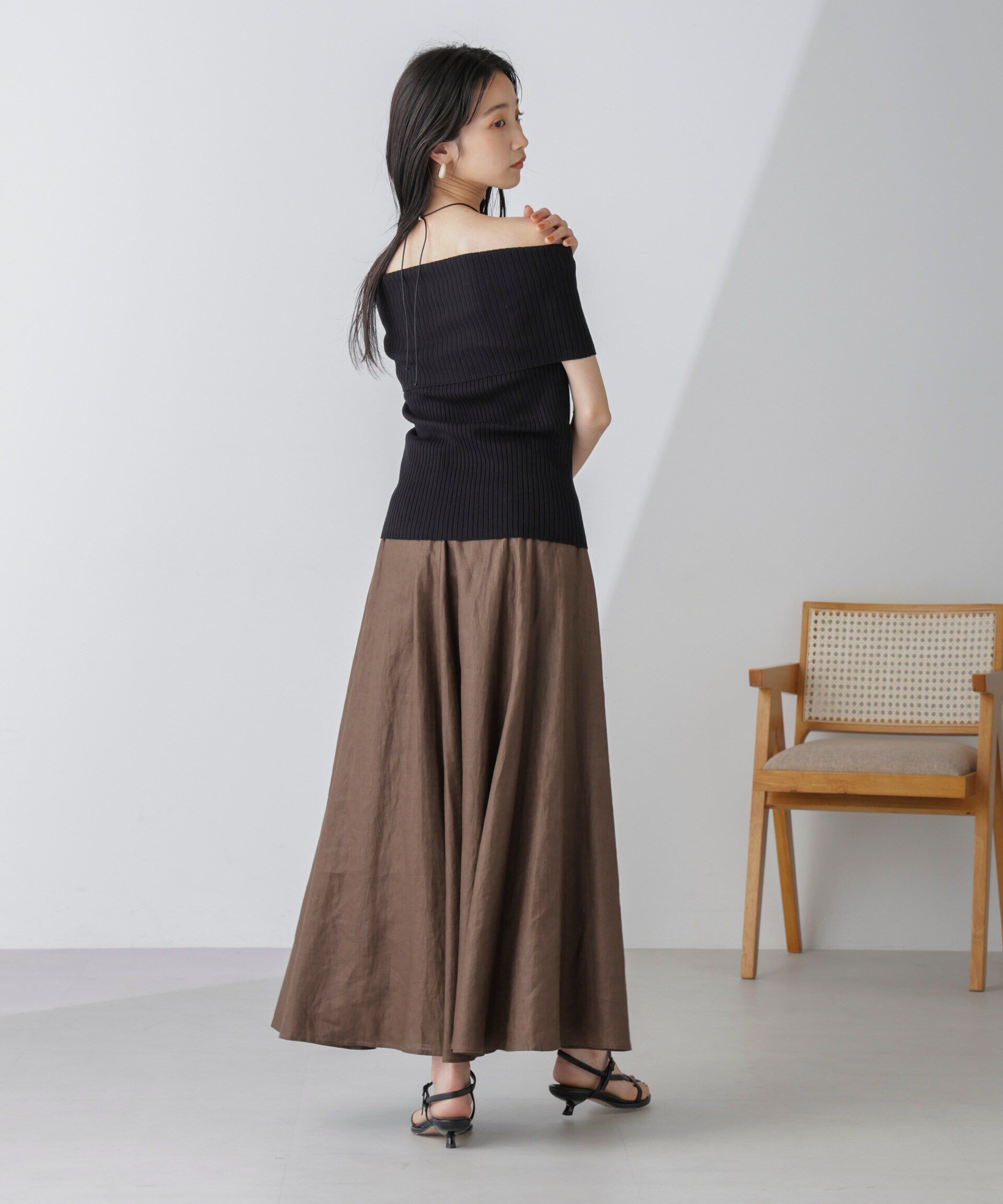 nano･universe「オフショルダーリブニットトップス」|ニット・セーター|