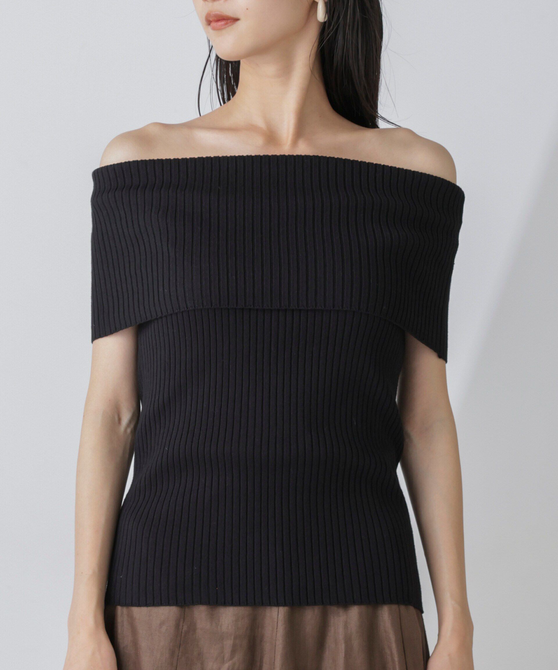 nano･universe「オフショルダーリブニットトップス」|ニット・セーター|