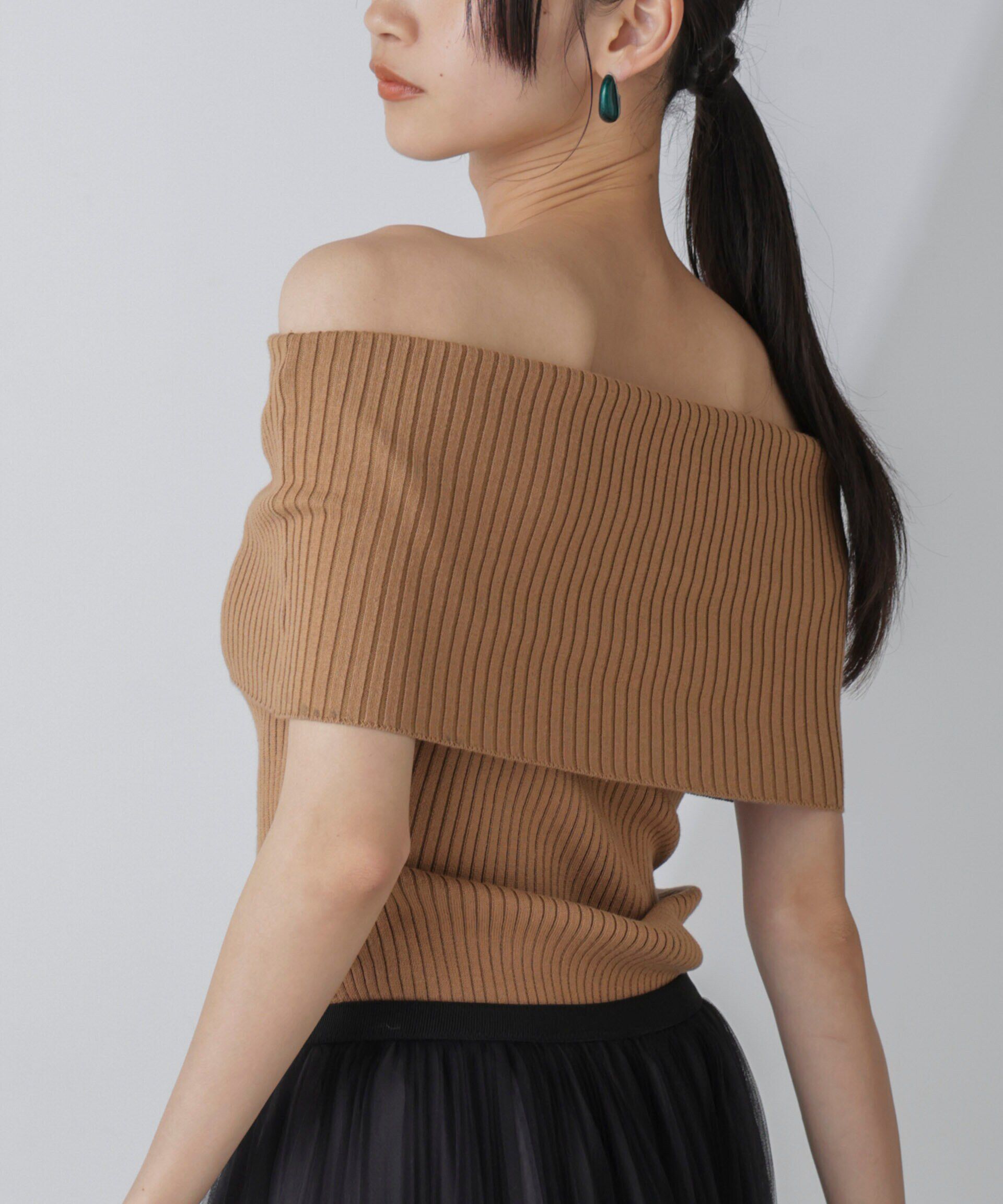 nano･universe「オフショルダーリブニットトップス」|ニット・セーター|