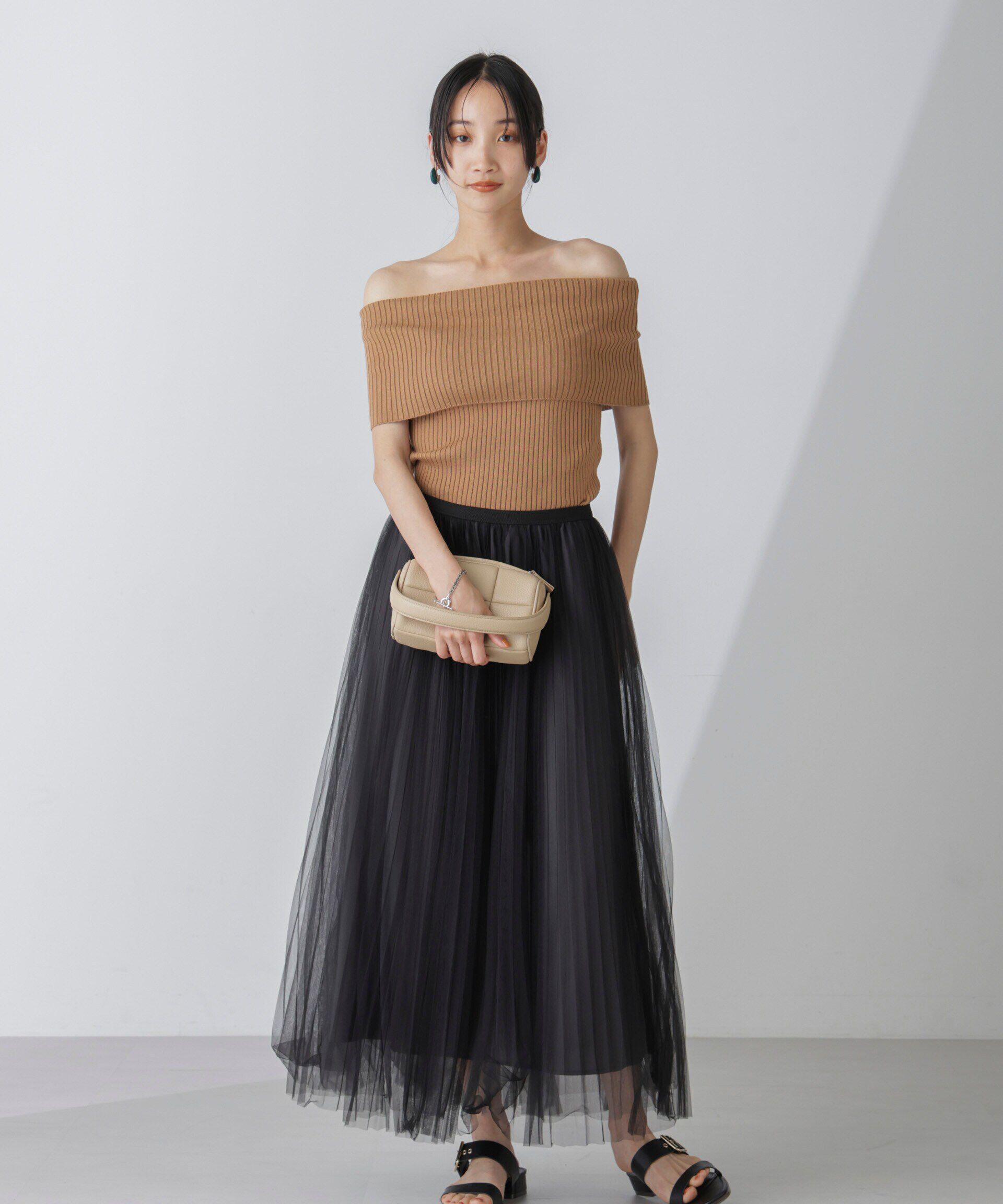 nano･universe「オフショルダーリブニットトップス」|ニット・セーター|