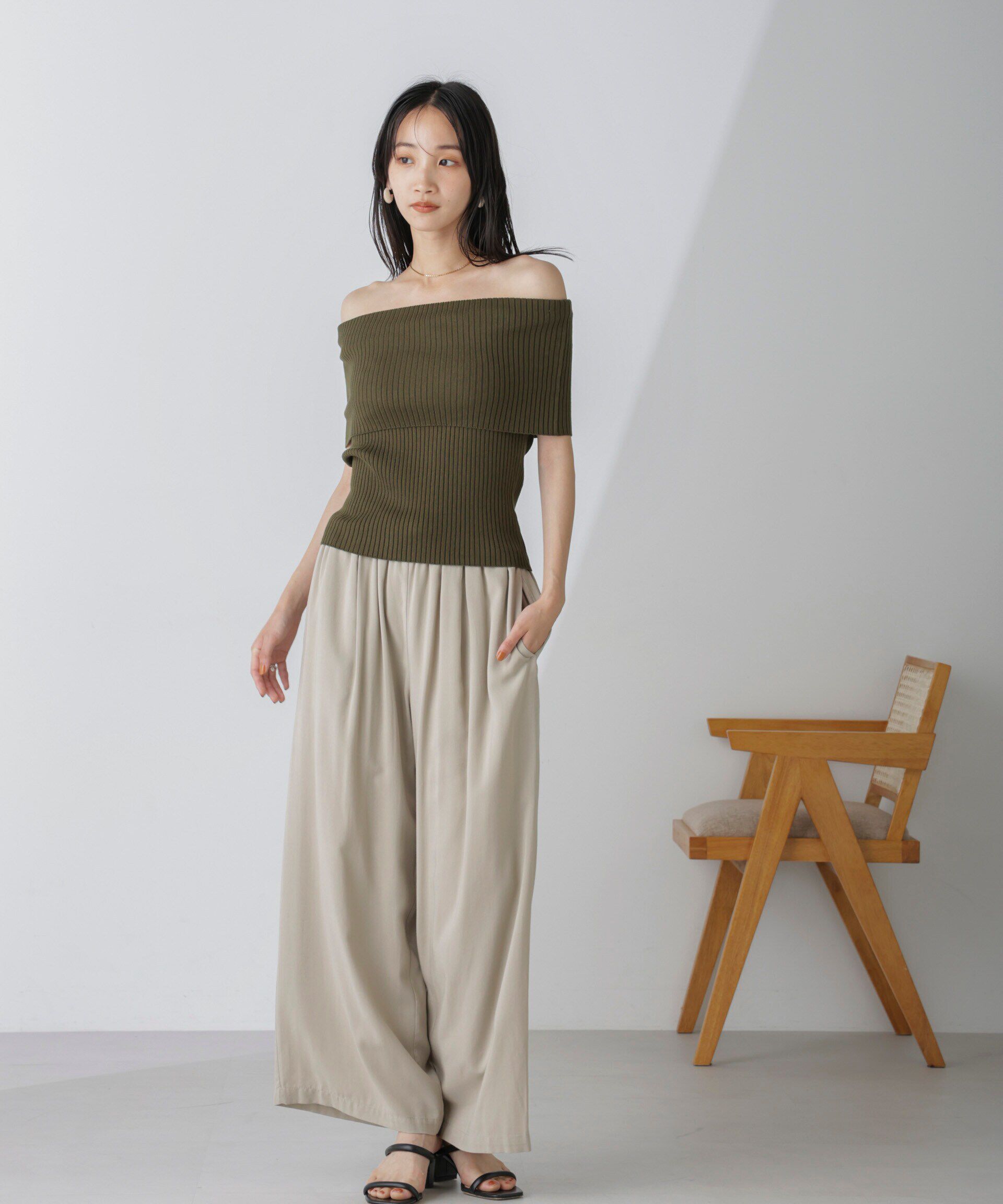 nano･universe「オフショルダーリブニットトップス」|ニット・セーター|