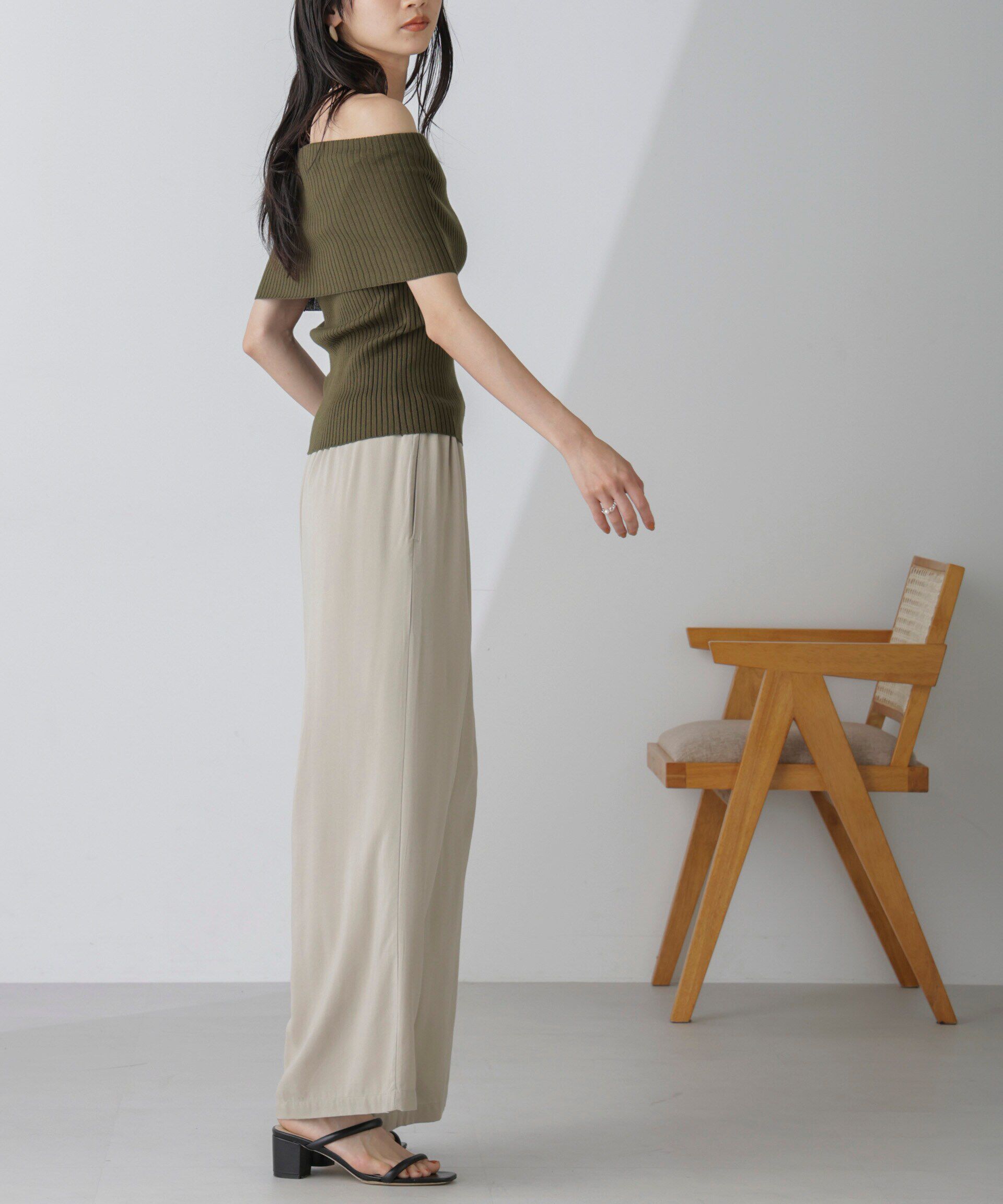 nano･universe「オフショルダーリブニットトップス」|ニット・セーター|