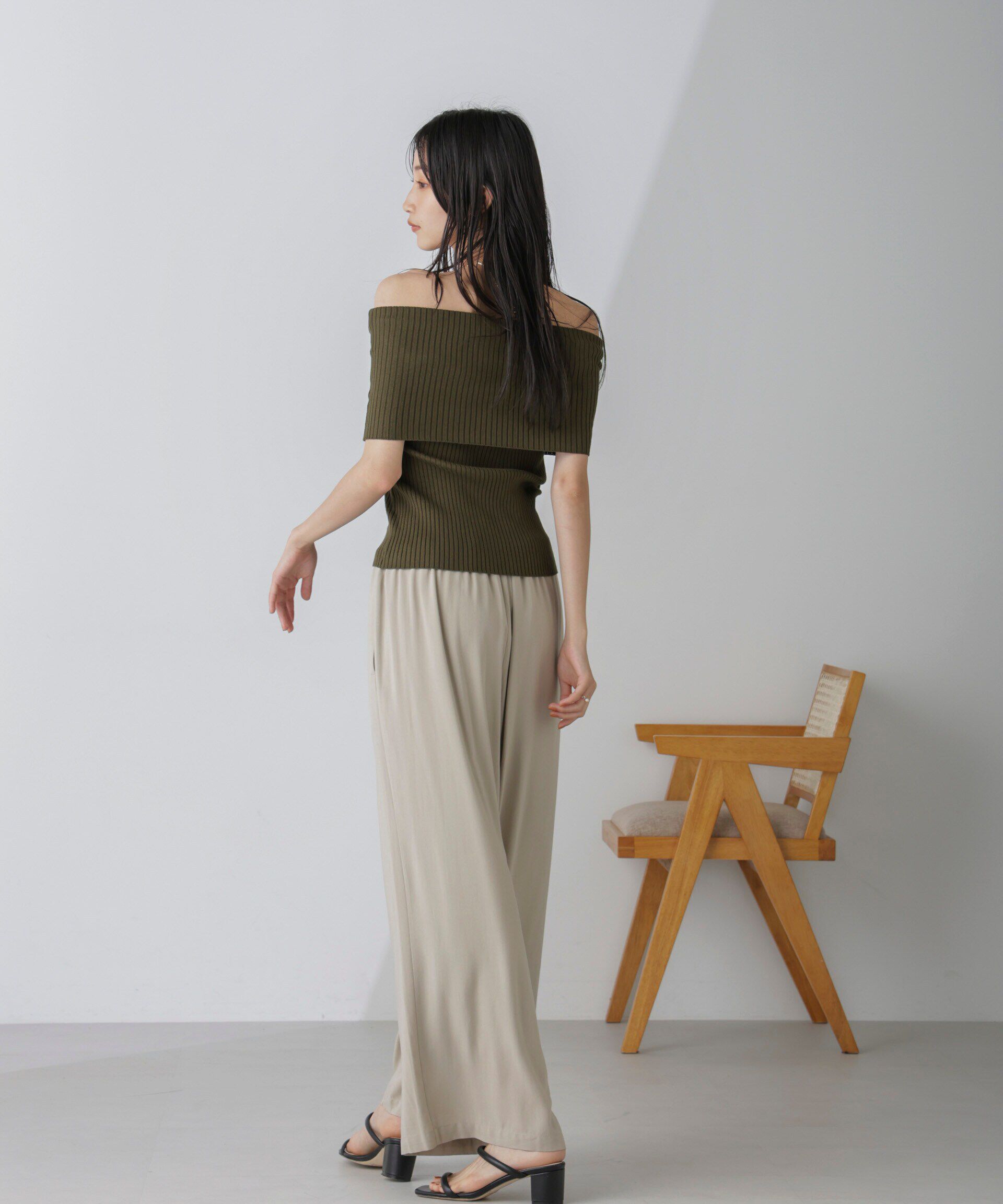 nano･universe「オフショルダーリブニットトップス」|ニット・セーター|