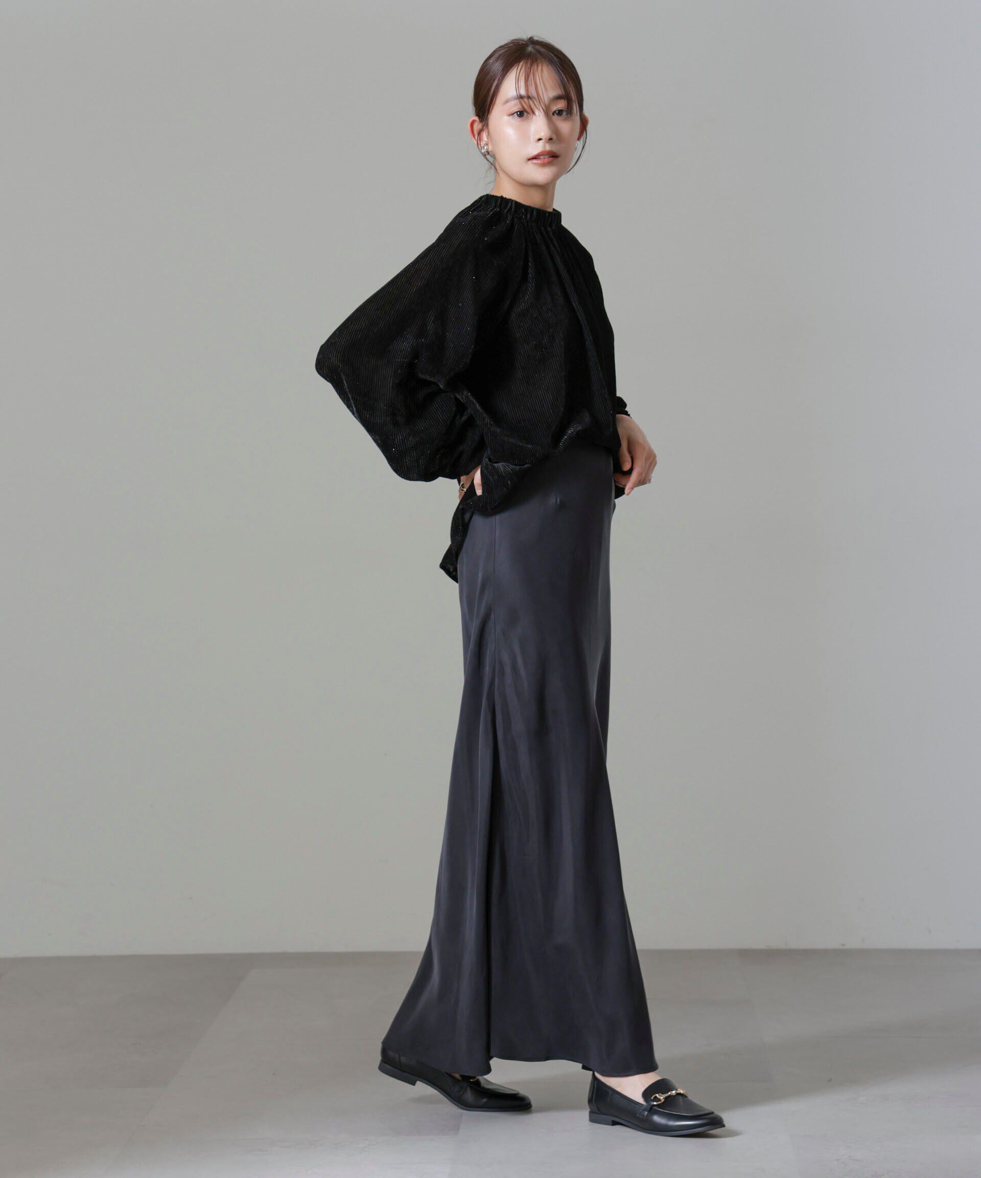 nano･universe「ストライプベロア前後2WAYブラウス」|シャツ・ブラウス|