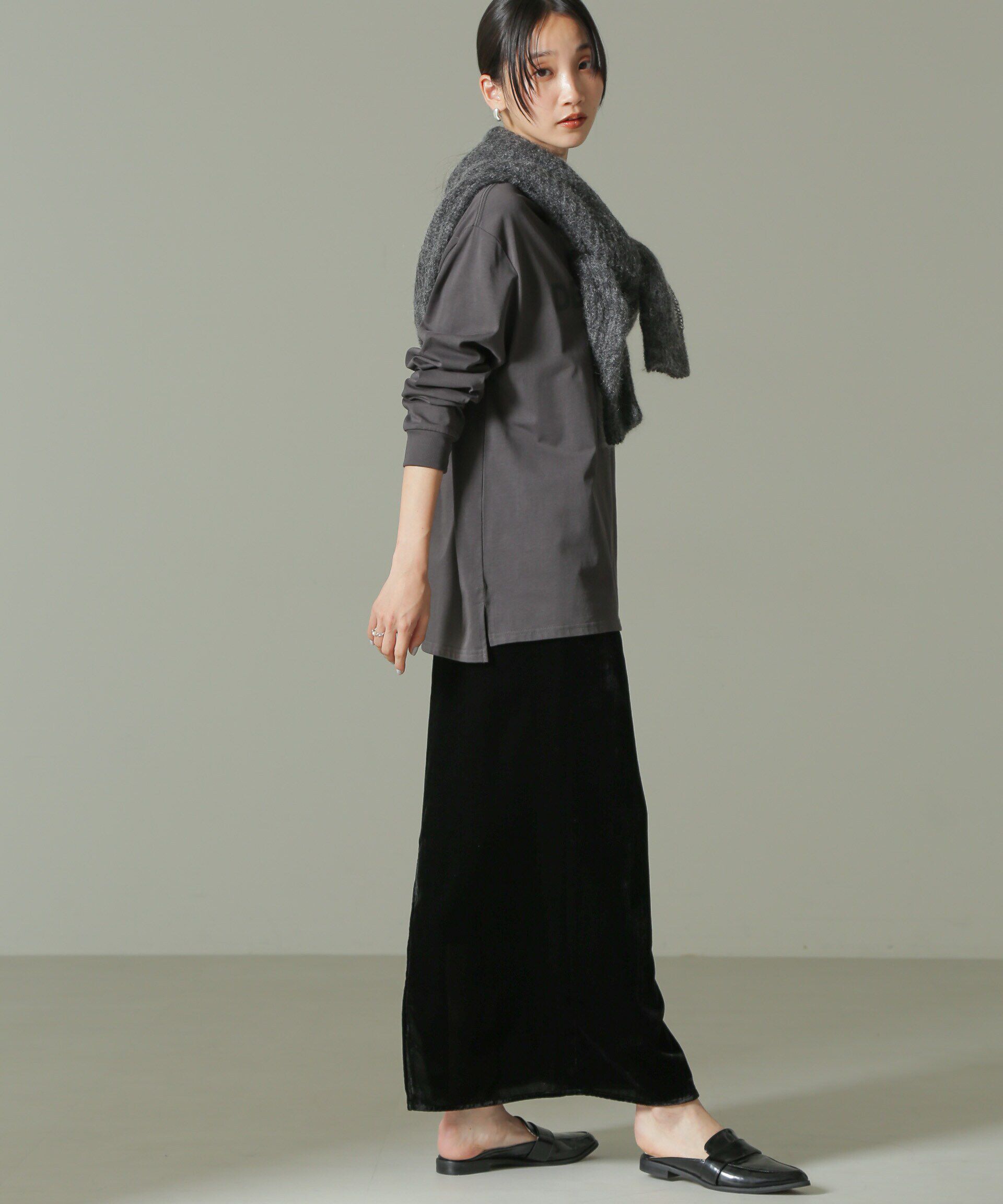 nano･universe「ベロアナロースカート」|スカート|