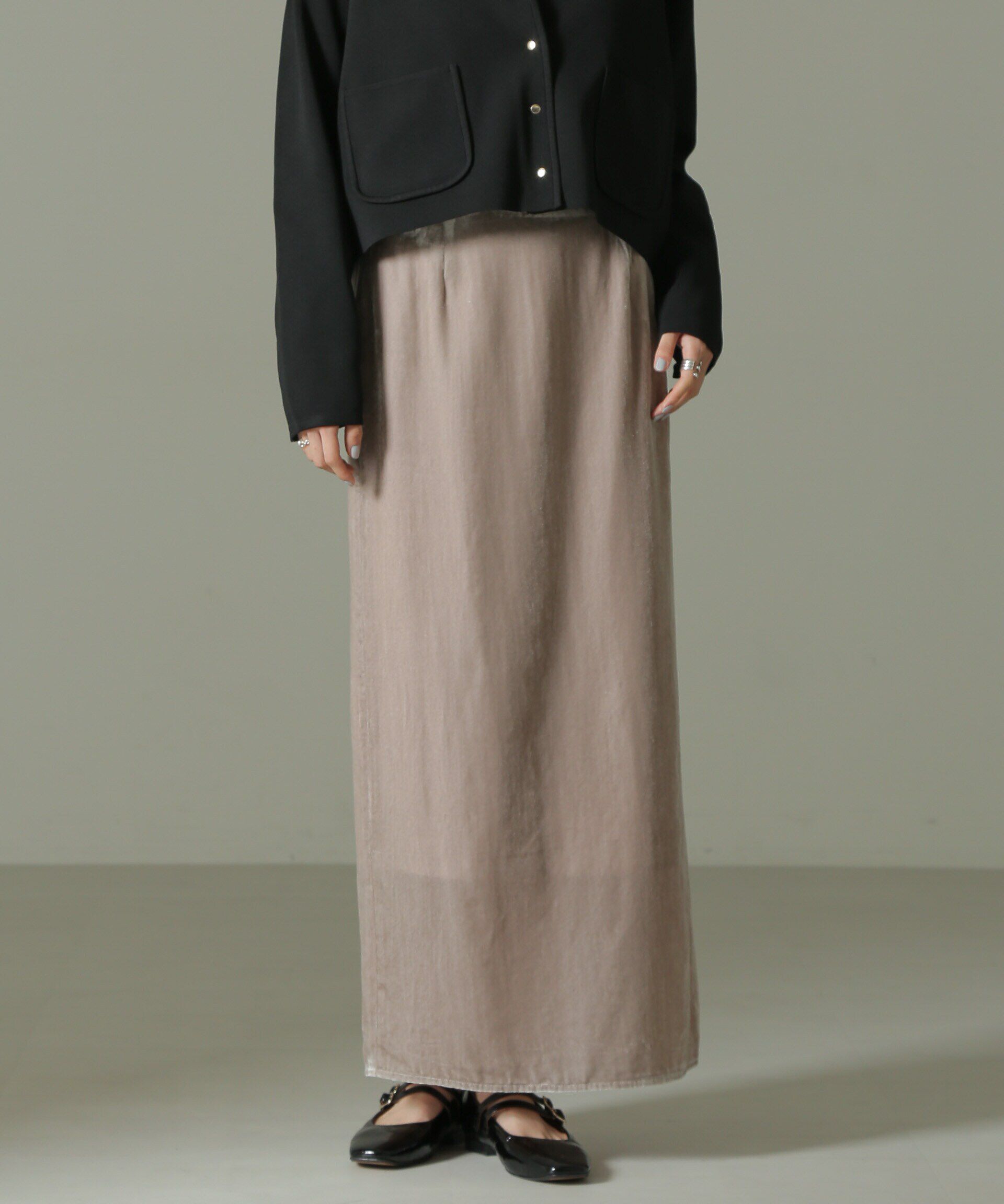 nano･universe「ベロアナロースカート」|スカート|