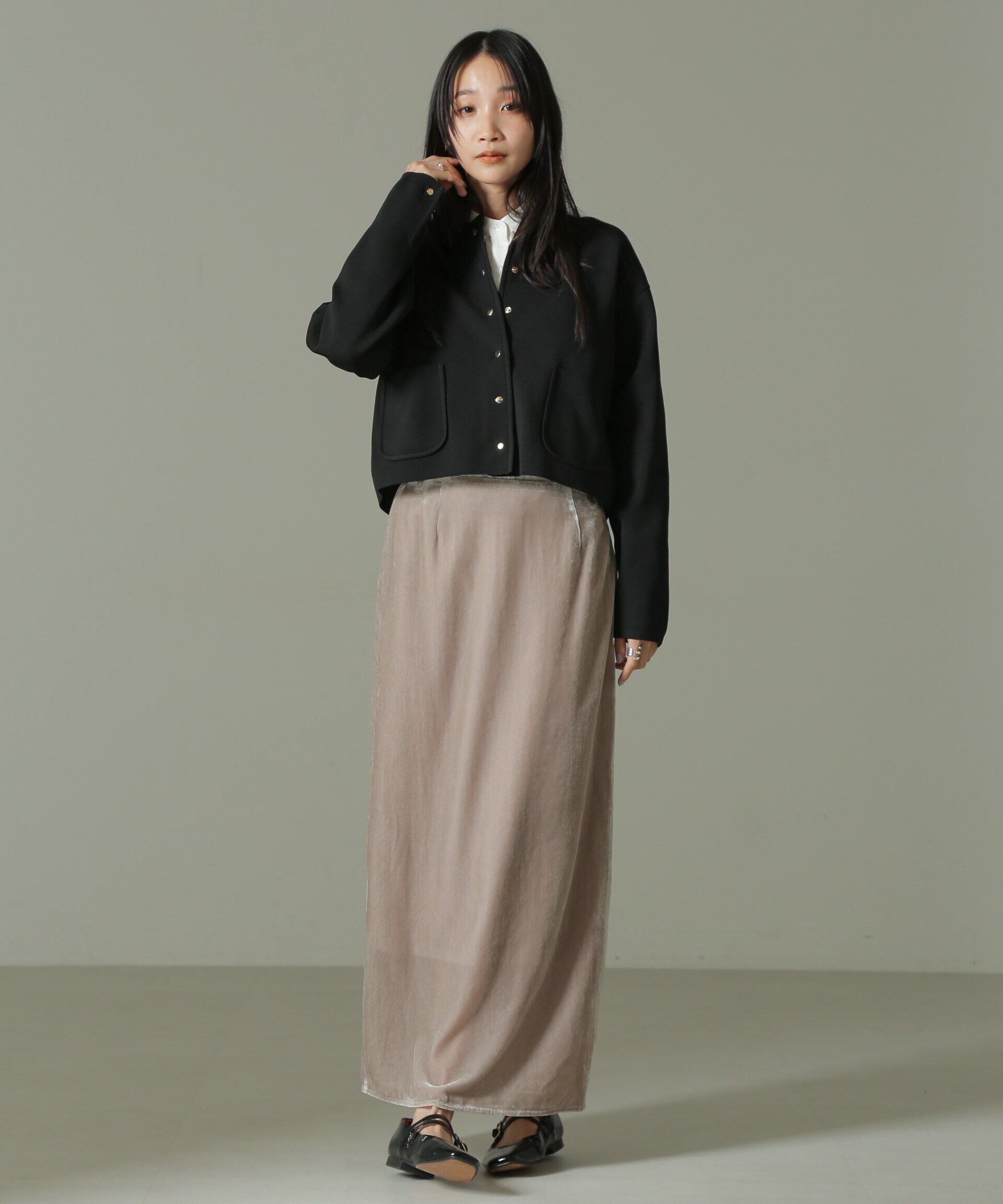 nano･universe「ベロアナロースカート」|スカート|