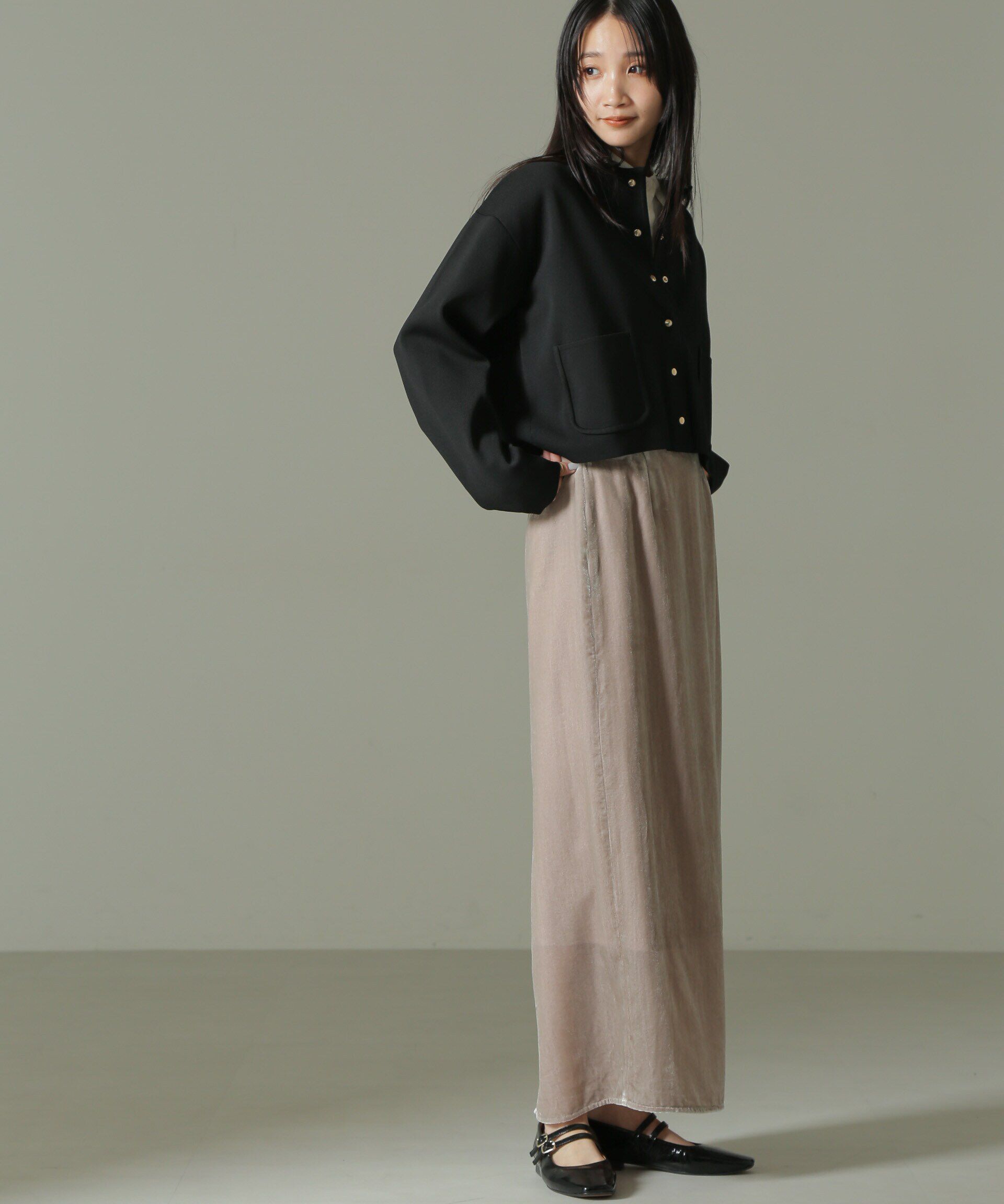 nano･universe「ベロアナロースカート」|スカート|